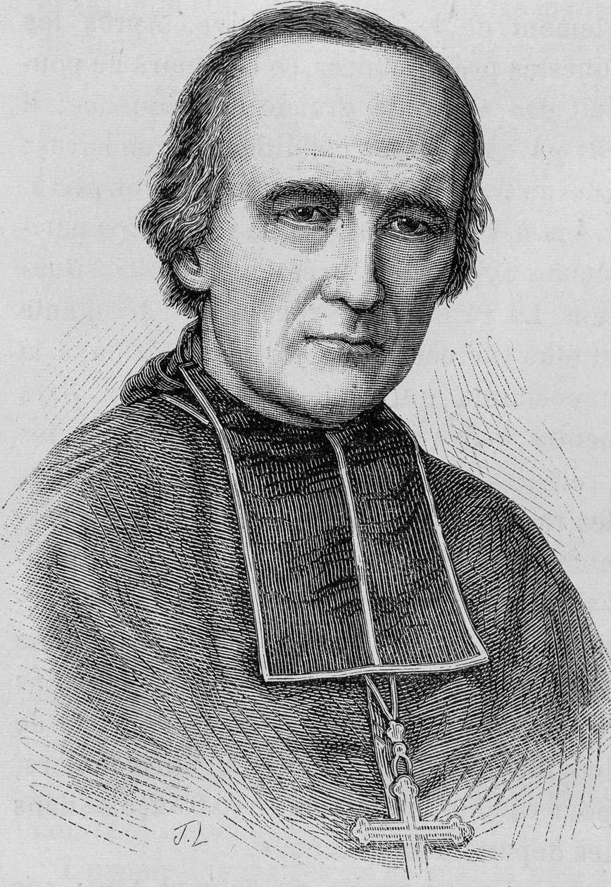 Portrét monsignora Darboye (1813 - 1871), pařížského arcibiskupa. Rytina konce 19. století v „Histoire de France““ od H. Martina. od Unknown artist