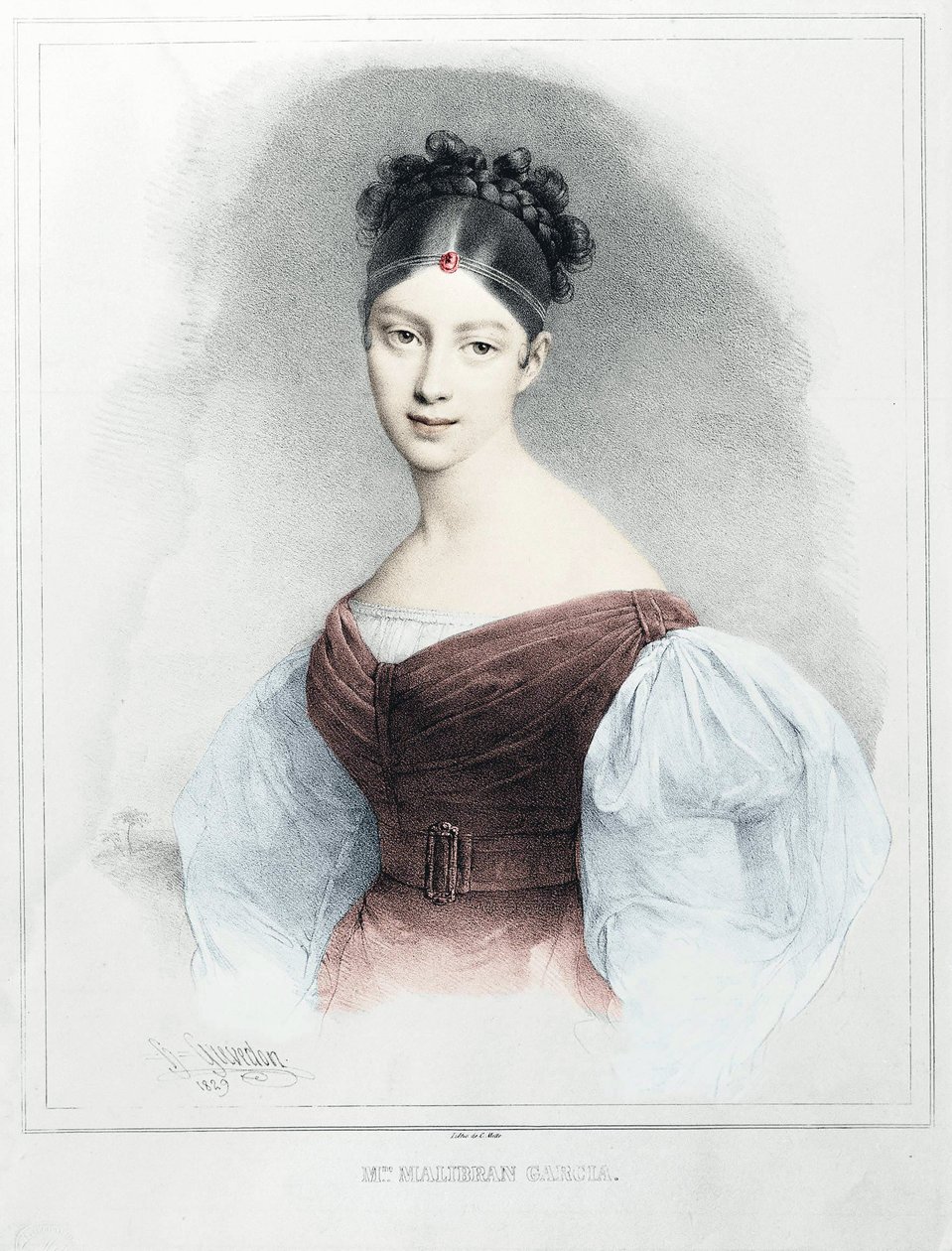 Portrét paní Malibran Garcia - zpěvačka mezzosopranistka od Unknown artist