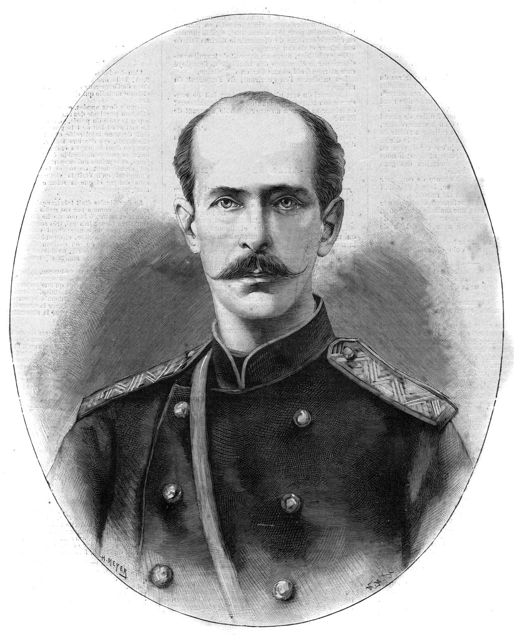 Portrét Mikuláše Maximilianoviče z Leuchtenbergu, vévody z Leuchtenbergu a knížete Romanovského (1843-1891) - Slavný deník z roku 1891 od Unknown artist