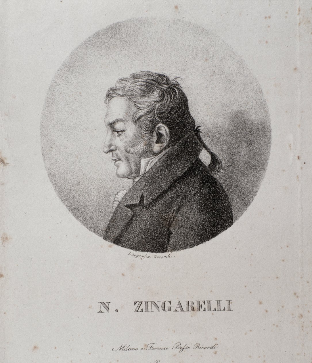 Portrét Nicoly Antonia Zingarelliho (rytina od Unknown artist