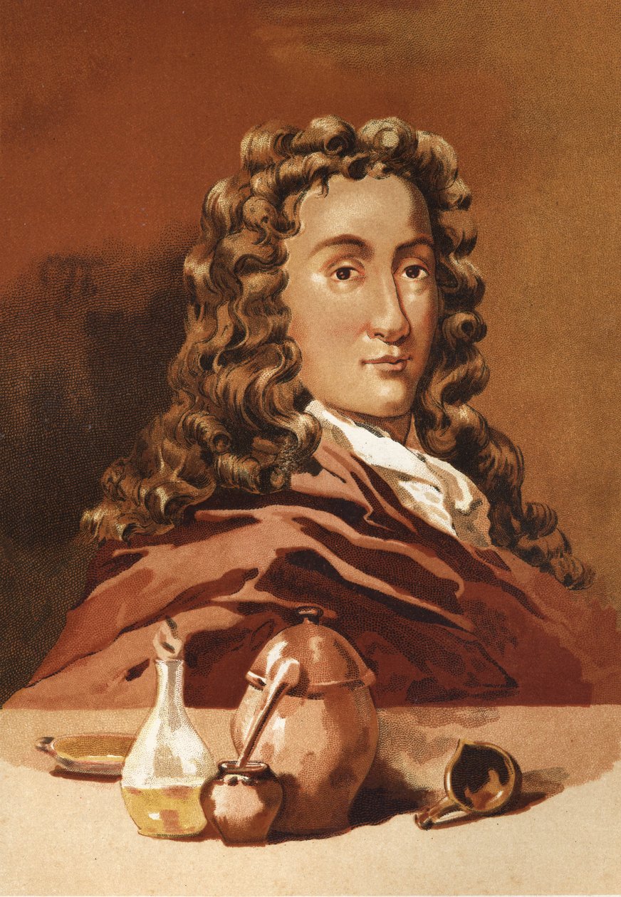 Portrét Nicolase Lémeryho. Francouzský lékárník a chemik (Rouen od Unknown artist