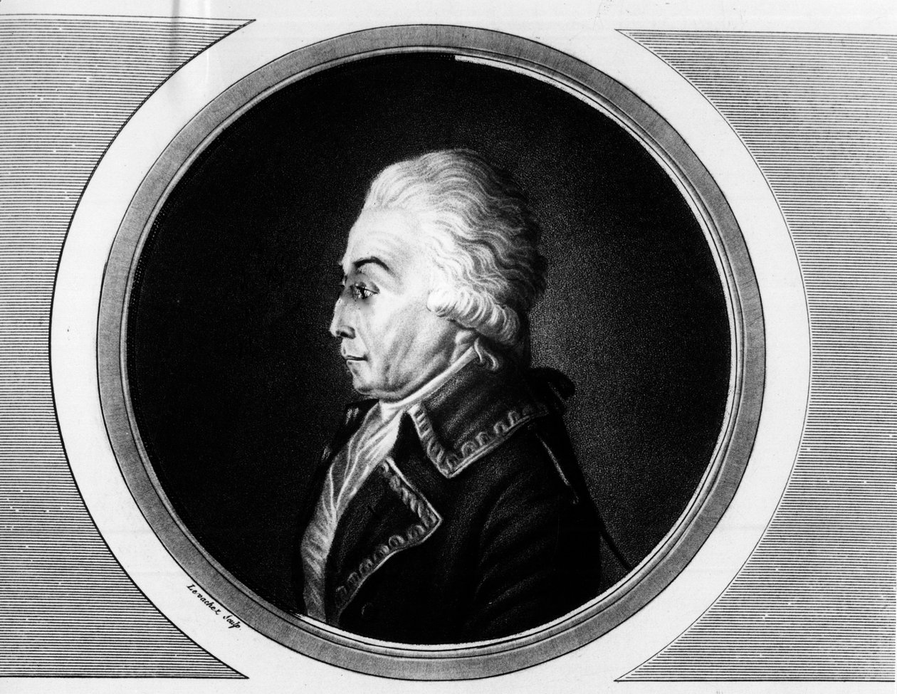 Portrét Nicolase Lucknera (1722-1794) Marechala z Francie. Rytina v „“ Kompletní sbírka historických obrazů francouzské revoluce, ve třech svazcích.“““ 1804. od Unknown artist