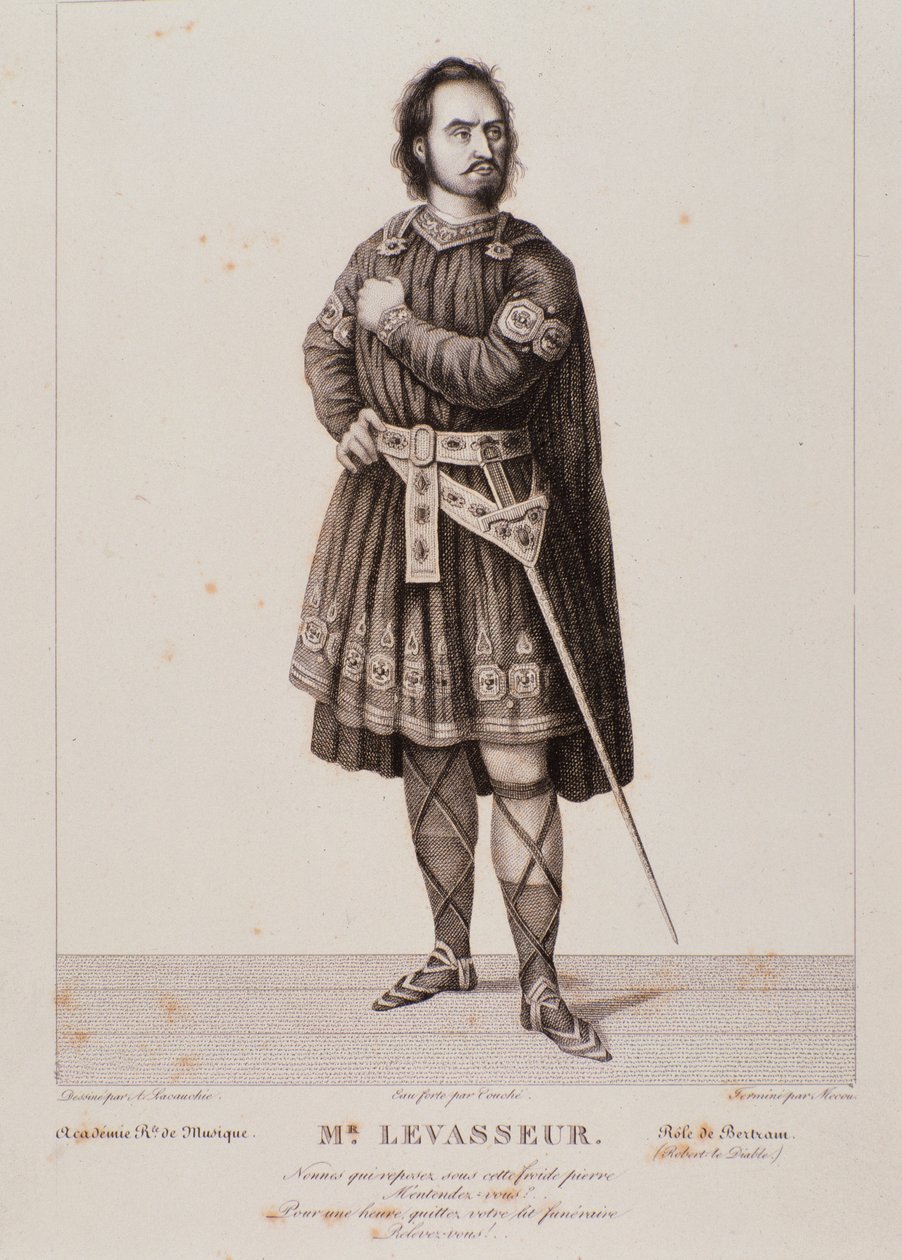 Portrét Nicolase Prospera Levasseura jako Bertrama v opeře Robert le Diable (1831) od Unknown artist