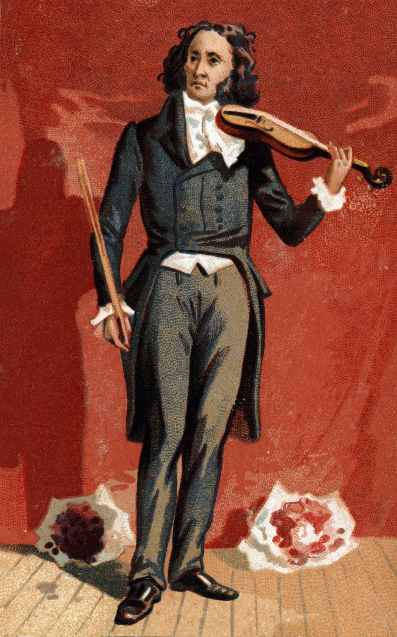 Portrét Nicola Paganiniho (1782 - 1840) italského houslisty. od Unknown artist
