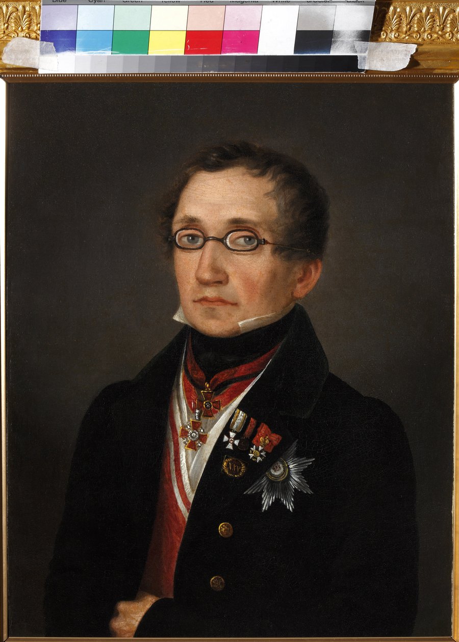 Portrét Nikolaje Fjodoroviče Smirnoye (1790-1851), Anonym. Olej na plátně, počátek 20. let 19. století, Státní muzeum A.S. Puškin, Moskva od Unknown artist