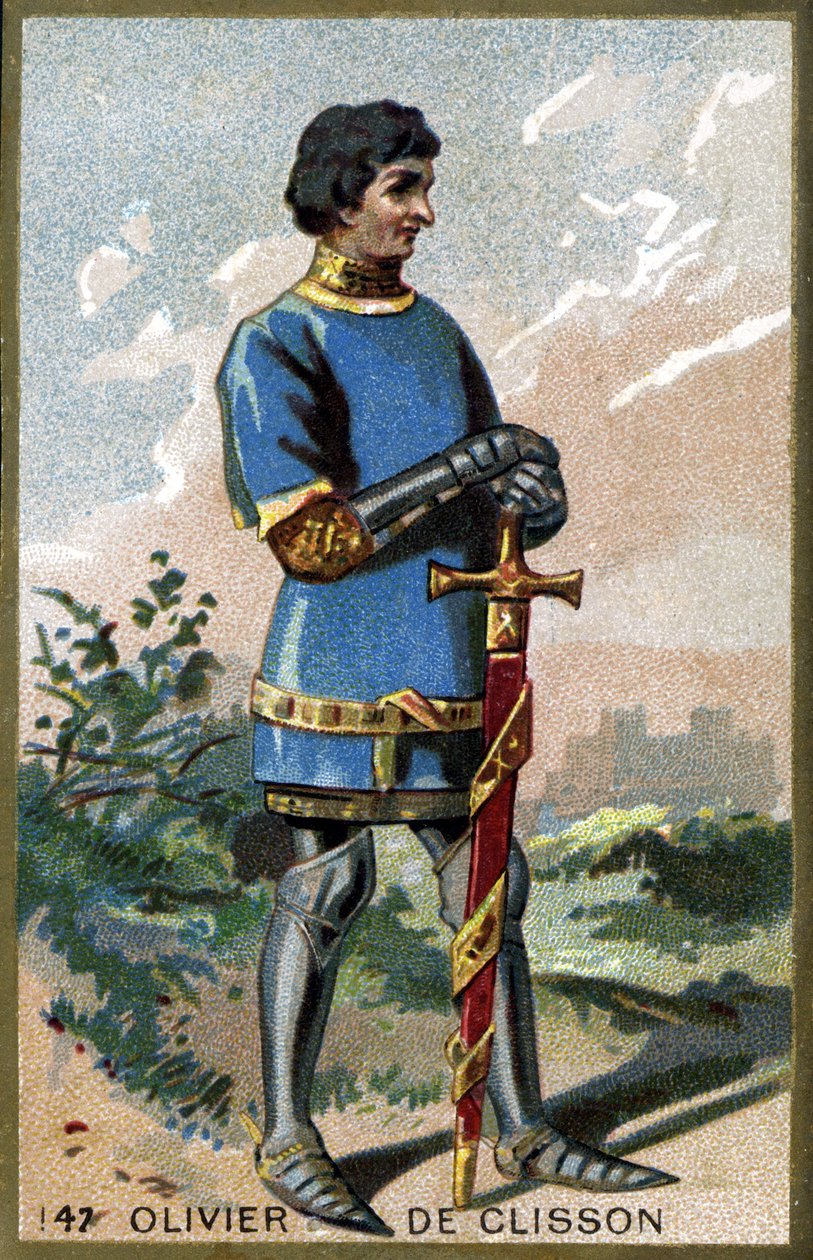 Portrét Oliviera de Clissona (1336 - 1407). Chromolitografie konce 19. století. od Unknown artist