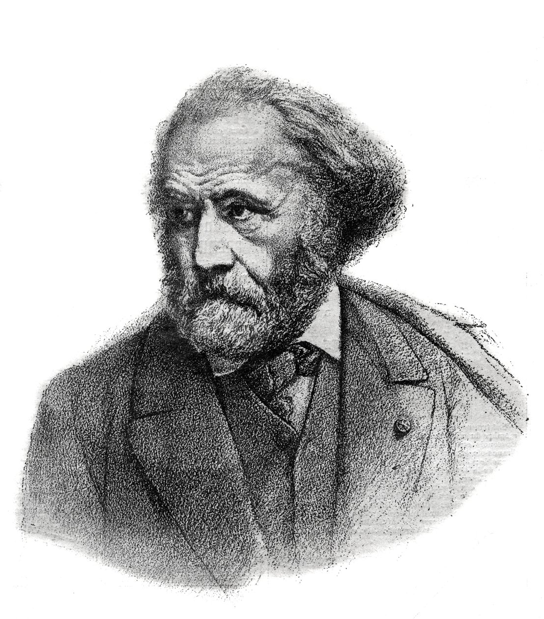 Portrét Paula Chenavarda (1807-1895), francouzského malíře - rytina z roku 1895 od Unknown artist