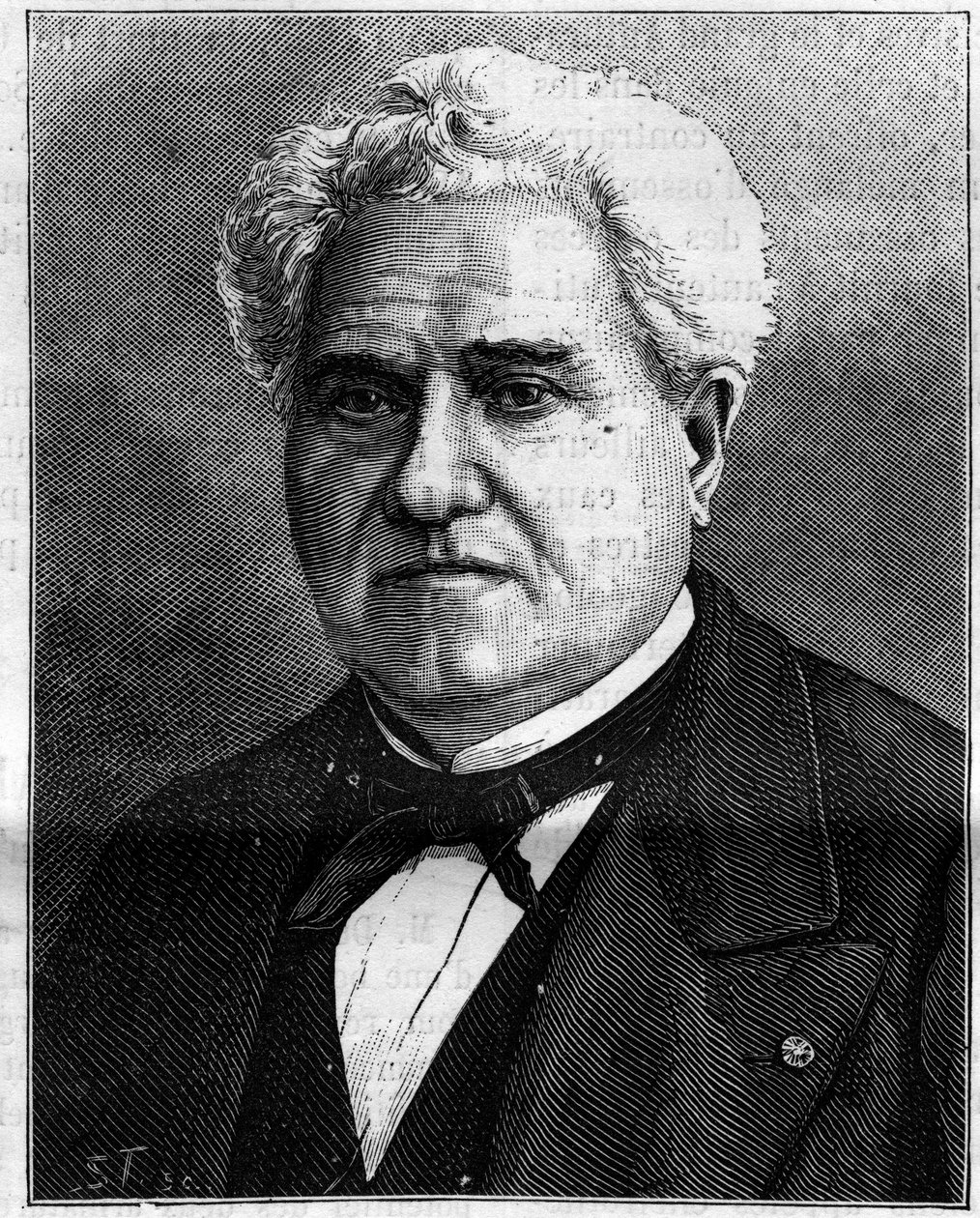 Portrét Paula Gervaise (1816-1879), francouzského zoologa a paleontologa. Gravírování do ""La Nature"" od Unknown artist