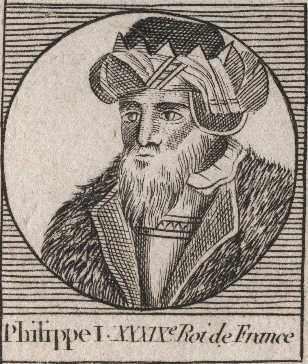 Portrét Filipa I. (1060 - 1108), francouzského krále - Filip I. (1053-1108) Francouzský král - rytina z „“Instruction sur l’Histoire de France““ od Charlese Constanta Le Telliera 1821 od Unknown artist