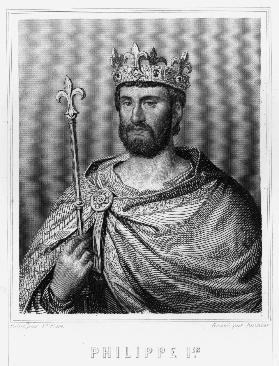 Portrét Filipa I. (1060 - 1108), krále Francie - v „Histoire des Français““ od Lavallée, rytina, sd. od Unknown artist
