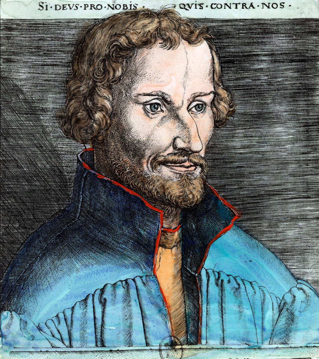 Portrét Philippe Schwarzerd dit Melanchton (1497 - 1560), německý protestantský reformátor (luterán). Rytina 16. století. Soukromá sbírka. od Unknown artist