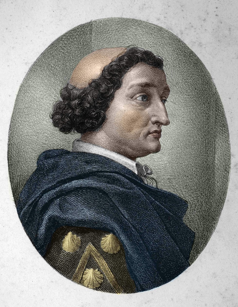 Portrét Philippe de Comines (Comines nebo Comines) (1447-1511), francouzský fejetonista. Rytina 19. století. od Unknown artist
