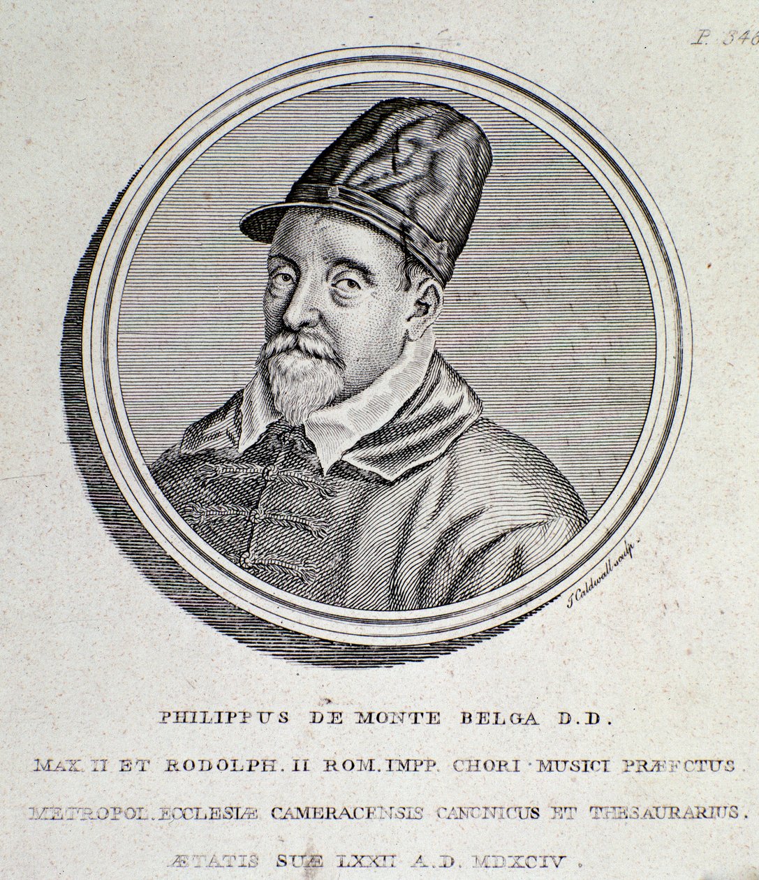Portrét Philippe de Monte (rytina od Unknown artist