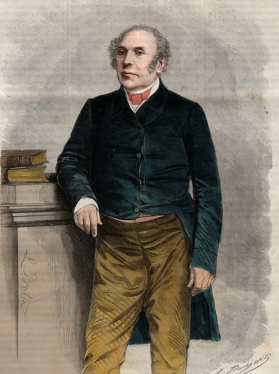 Portrét Pierre Antoine (Pierre-Antoine) Berryer (1790-1868) (Berryer Jr.), francouzský právník a politik. Rytina v „The Universe Ilustrious“ od Unknown artist