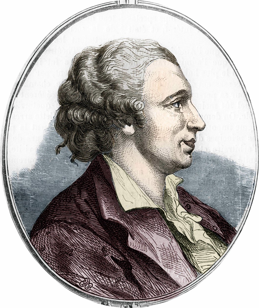 Portrét Pierra Augustina Caron de Beaumarchais (1732 - 1799) francouzský spisovatel a dramatik. rytina z roku 1866. od Unknown artist
