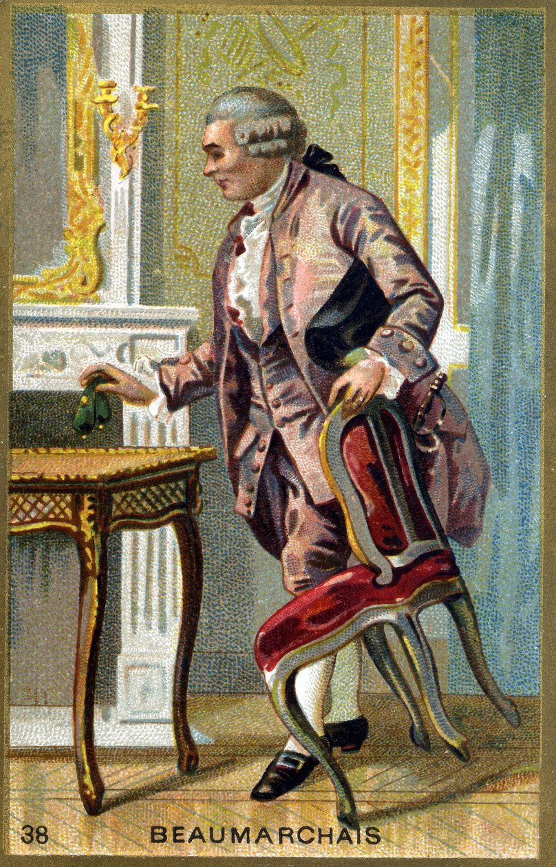 Portrét Pierra Augustina Caron de Beaumarchais (1732 - 1799) francouzský spisovatel a dramatik. Chromolitografie 19. století. od Unknown artist