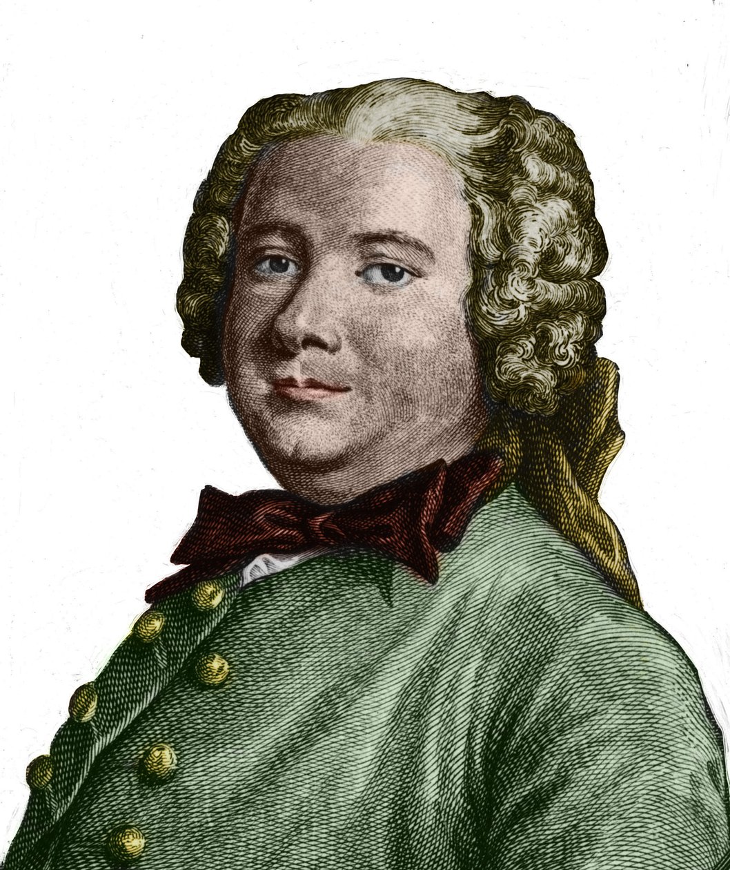 Portrét Pierra Carleta de Chamblain de Marivaux (1688 - 1763), dramatika. od Unknown artist