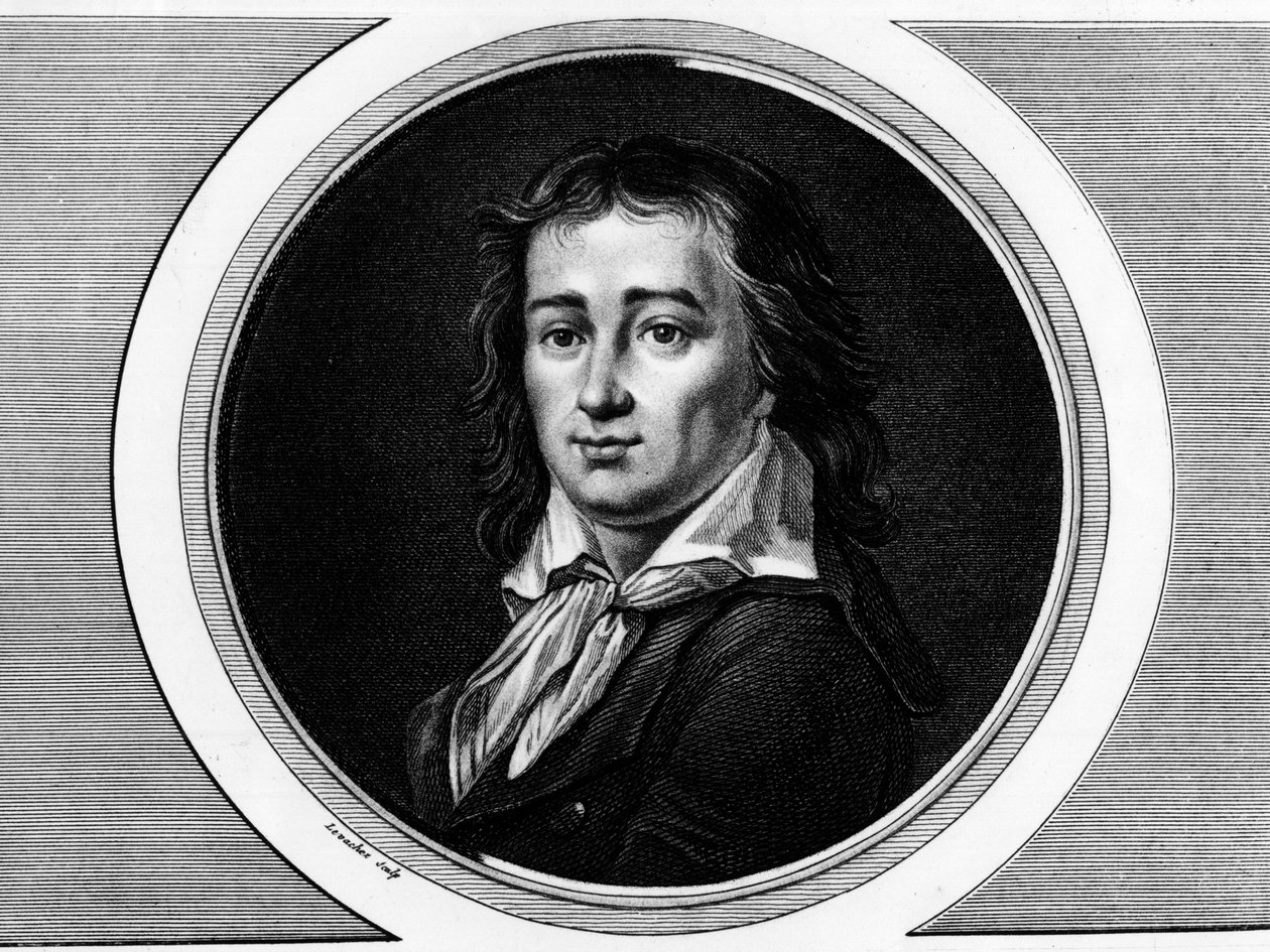 Portrét Pierre Gaspard Chaumette (1763-1794), francouzský politik. Rytina v „“ Kompletní sbírka historických obrazů francouzské revoluce, ve třech svazcích.“““ 1804. od Unknown artist