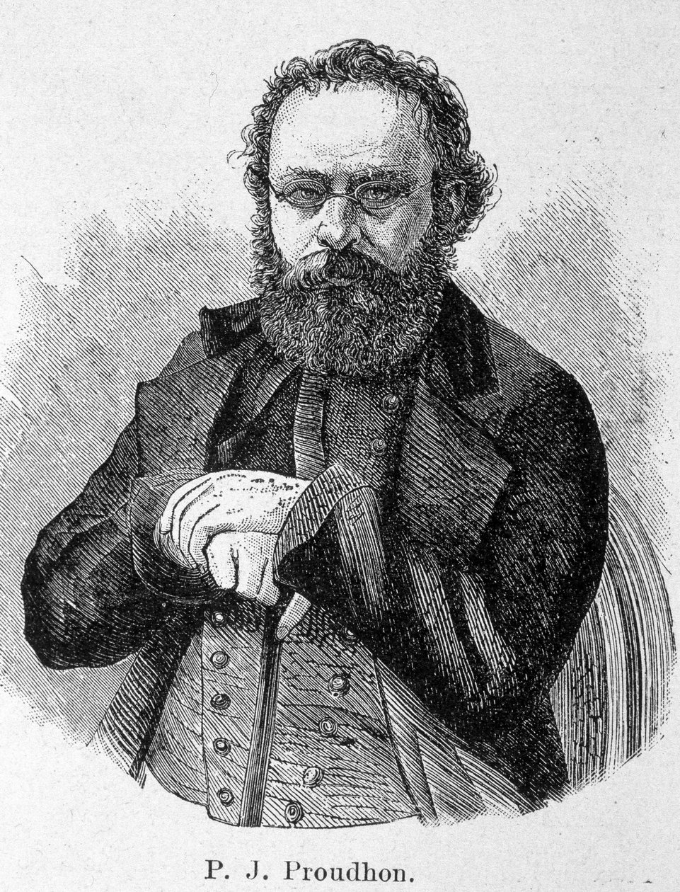 Portrét Pierra Josepha Proudhona (1809 - 1865), francouzského socialisty od Unknown artist