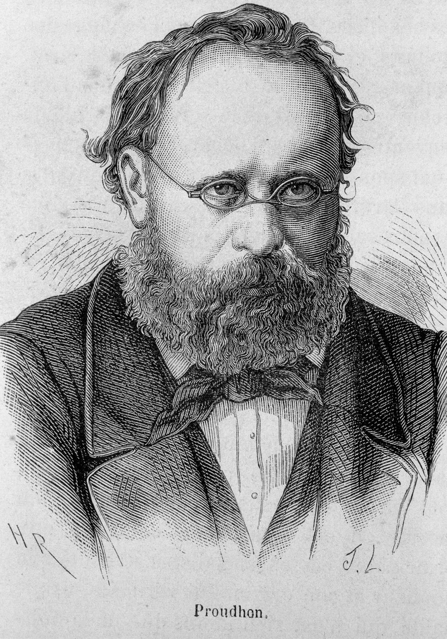 Portrét Pierra Josepha Proudhona (1809 - 1865) francouzského socialisty - v „“L’Histoire de France““ od Henriho Martina od Unknown artist