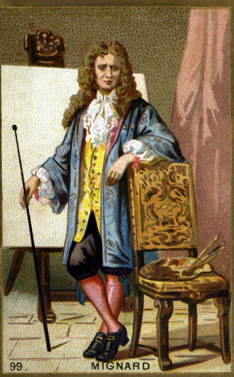 Portrét Pierra Mignarda (1612 - 1695), francouzského malíře, dekoratéra a karikaturisty. Chromolitografie 19. století. od Unknown artist