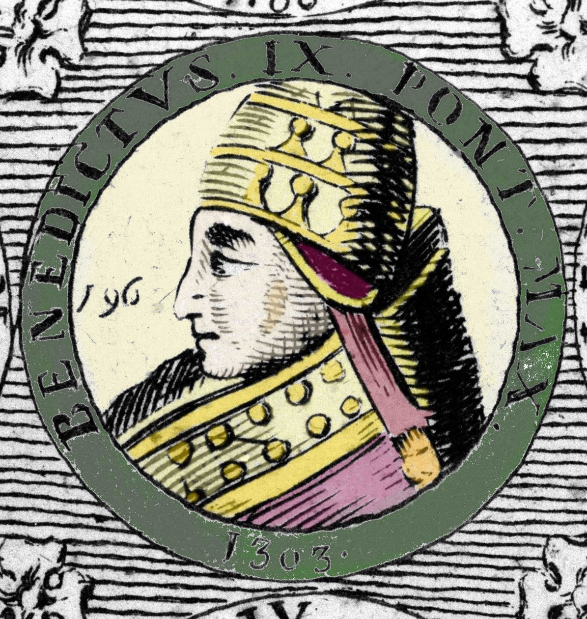 Portrét papeže Benedikta IX. Rytina 19. století. od Unknown artist