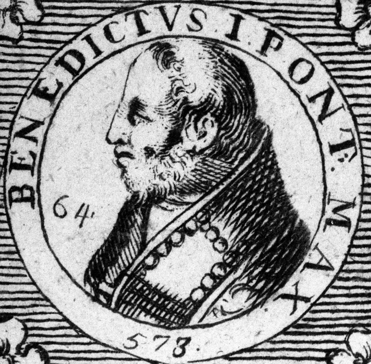 Portrét papeže Benedikta I. Rytina 19. století. od Unknown artist