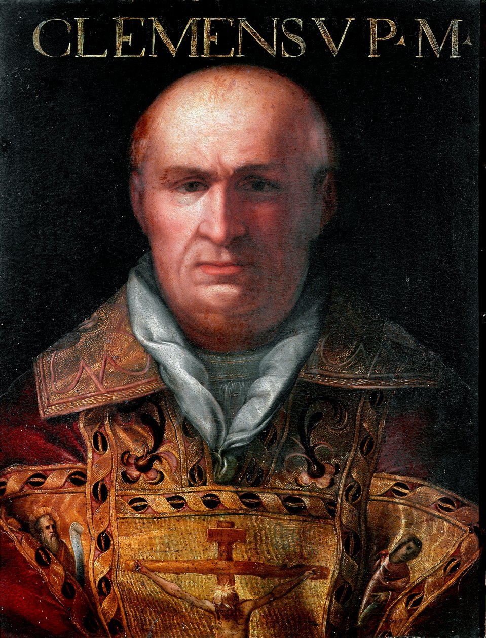 Portrét papeže Klementa V. (1264-1314) ne Bertranda de Got (1264-1314). Anonymní obraz ze 17. století ze sbírky Gioviana ve Florencii Uffizi. od Unknown artist