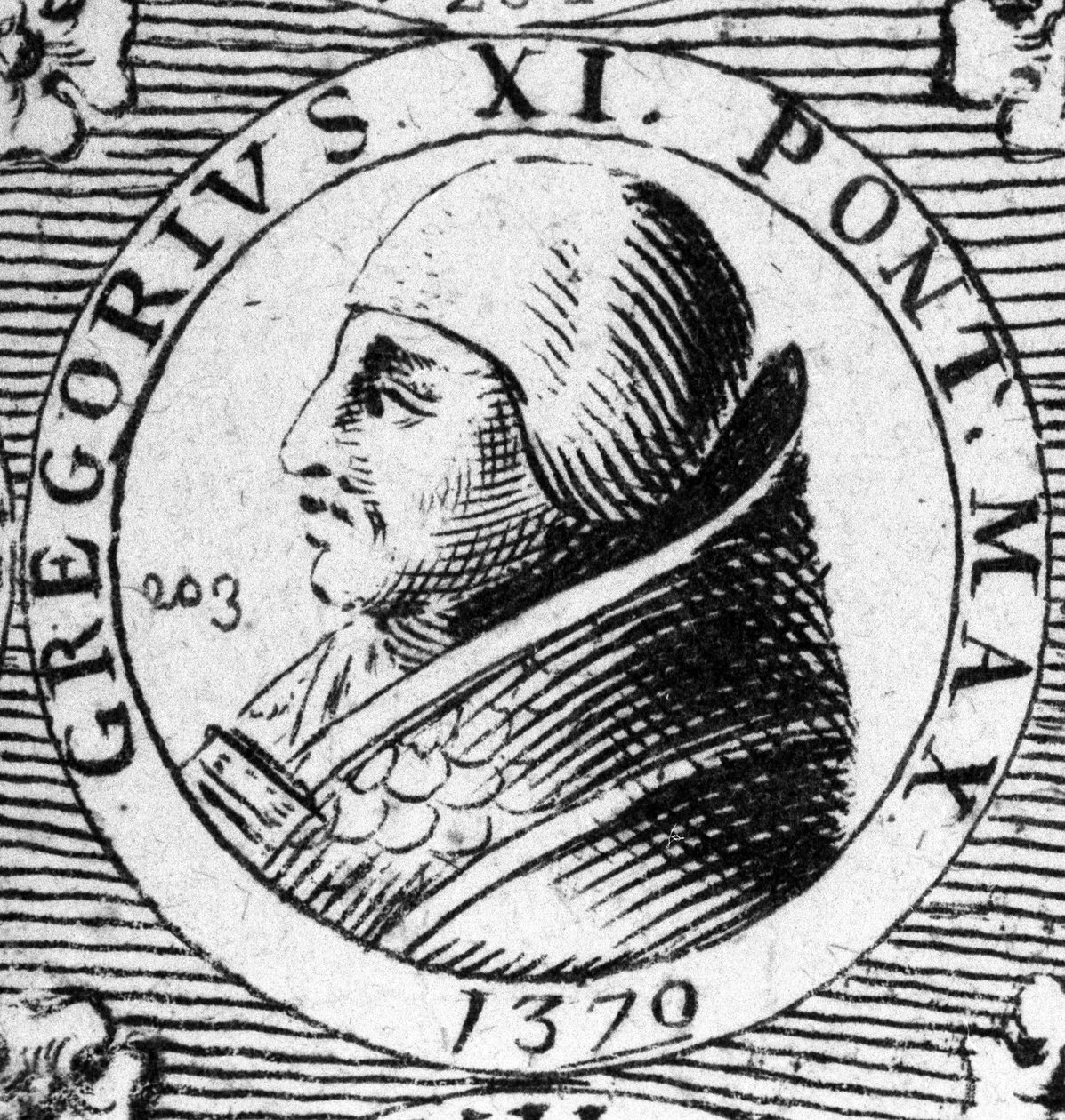 Portrét papeže Gregoire XI zvoleného v roce 1370 a zemřel v roce 1378. od Unknown artist
