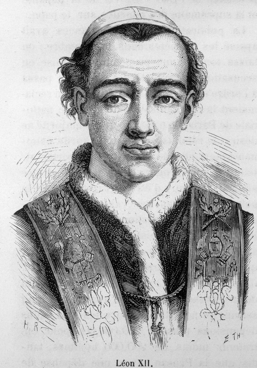 Portrét papeže Leona (Leone) XII (Annibale della Genga Sermattei) (papež v letech 1823 až 1829). od Unknown artist