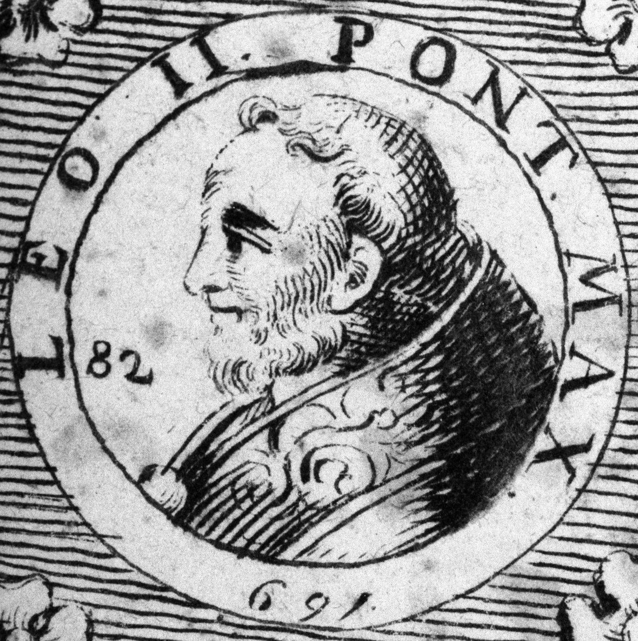 Portrét papeže Leona II. (682-683). od Unknown artist