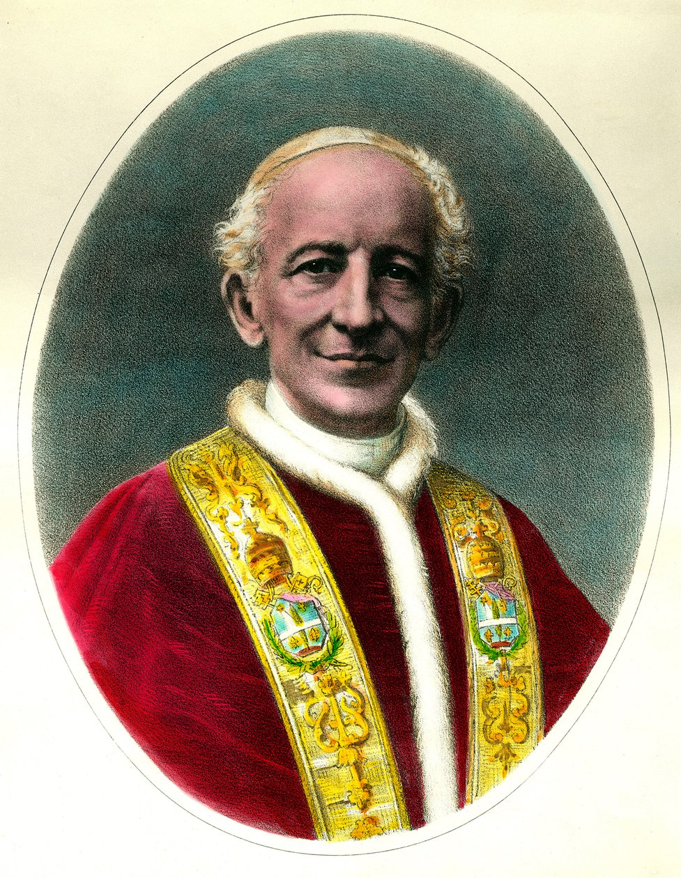 Portrét papeže Lva XIII (Leone XIII) zvoleného v roce 1878 a zemřel v roce 1903. od Unknown artist