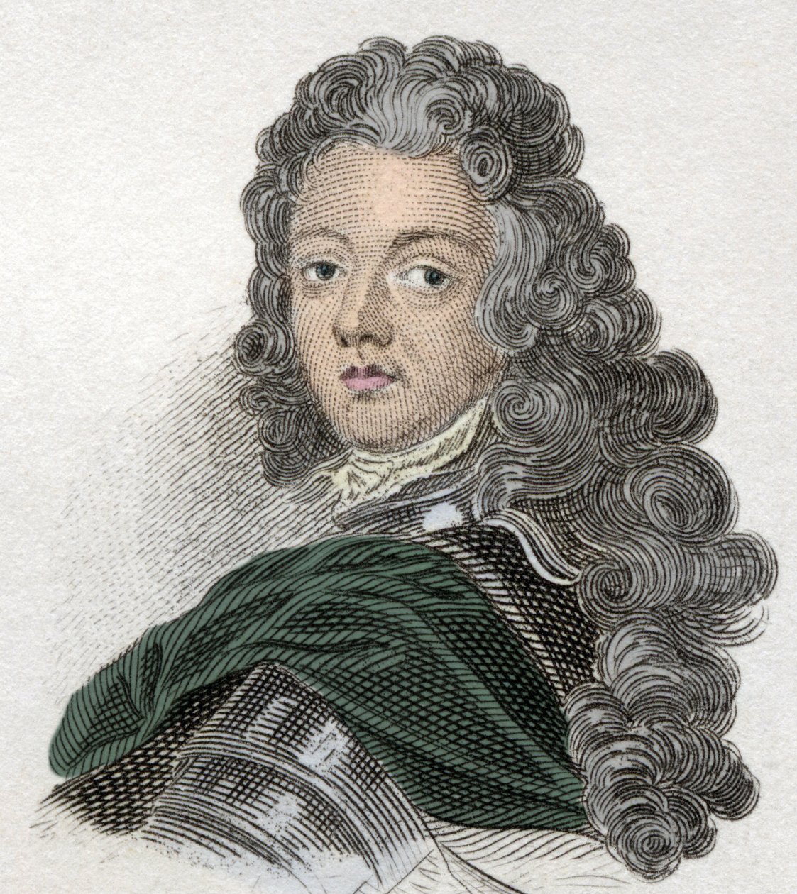 Portrét prince Evžena Savojského-Carignanu (Savoie Carignan, hrabě ze Soissons (1663-1736), francouzská armáda. Rytina z 19. století. od Unknown artist