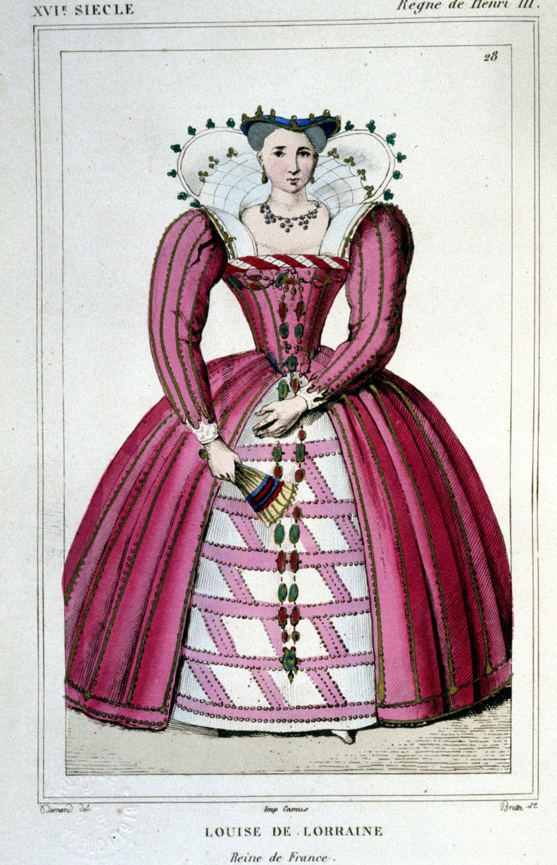 Portrét královny Louise Lotrinské (1553 - 1601), manželky Jindřicha III. Rytina z roku 1830. od Unknown artist