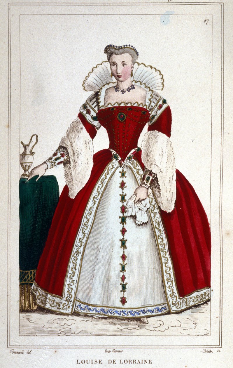Portrét královny Louise Lotrinské (1553 - 1601), manželky Jindřicha III. Rytina z roku 1830. od Unknown artist