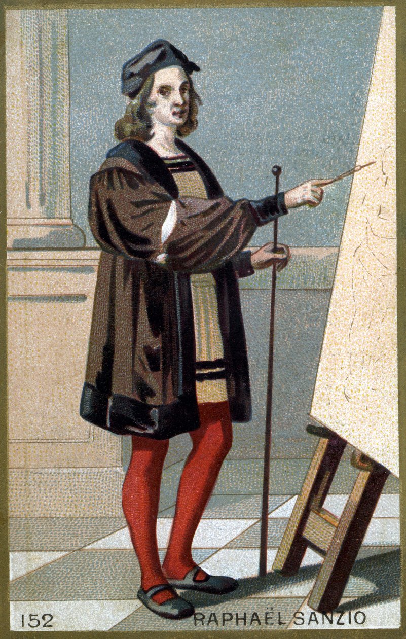 Portrét Raphaela (Raffaello Sanzio 1483 - 1520). Chromolitografie konce 19. století. od Unknown artist