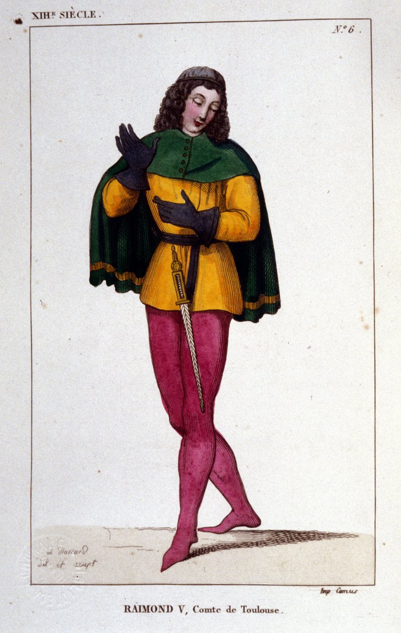Portrét Raymonda V. hraběte z Toulouse (přibližně 1134 - 1194). od Unknown artist