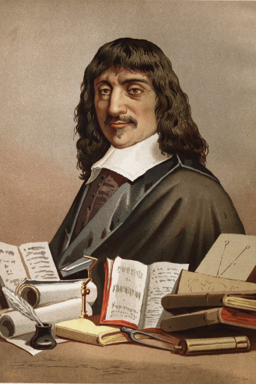 Portrét René Descartes. 1596-1650. z Science and its Men od Louise Figuiera. Barcelona 1881 od Unknown artist