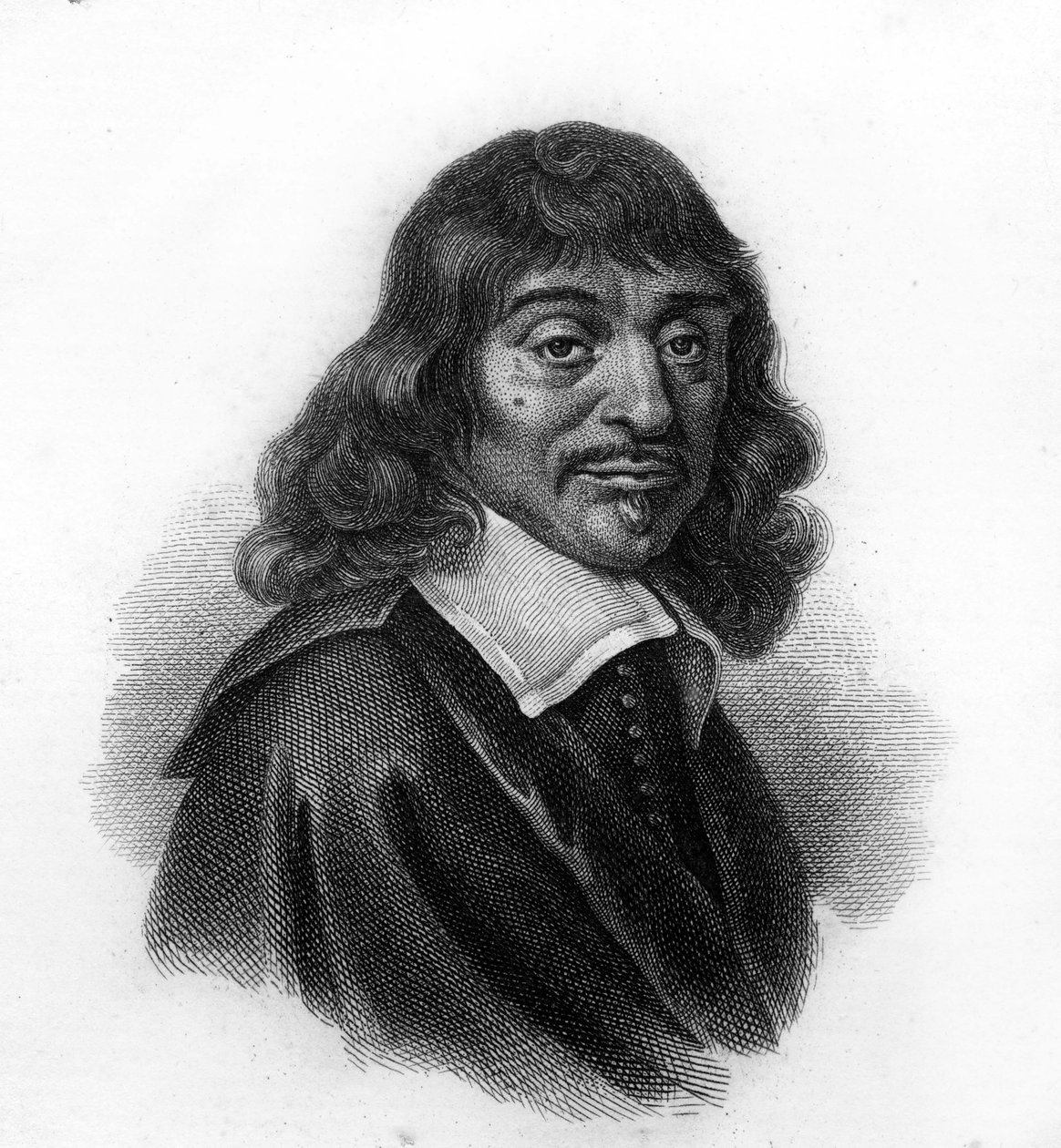 Portrét René Descartese, rytina 19. století od Unknown artist