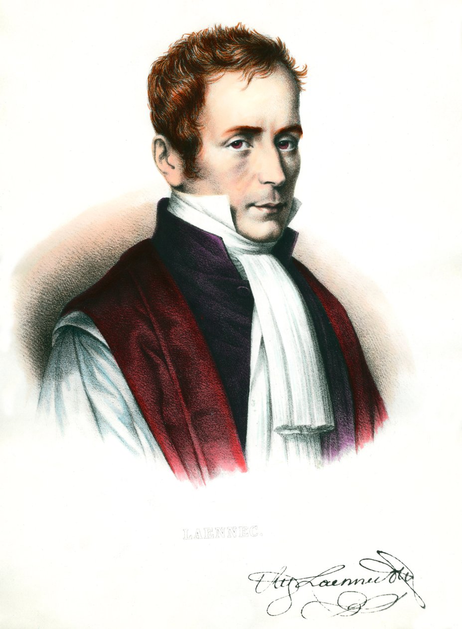 Portrét René Laennec (1781-1826) francouzský lékař Rytina 19. století Soukromá sbírka od Unknown artist