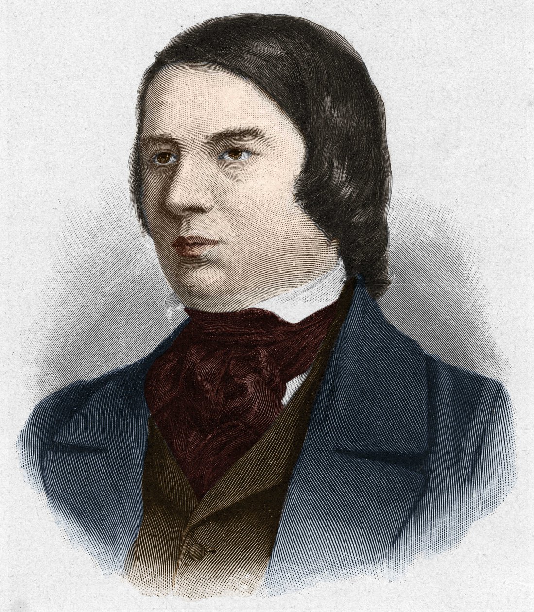 Portrét Roberta Schumanna (1810-1856), německého skladatele. podle Mengelovy kresby. od Unknown artist