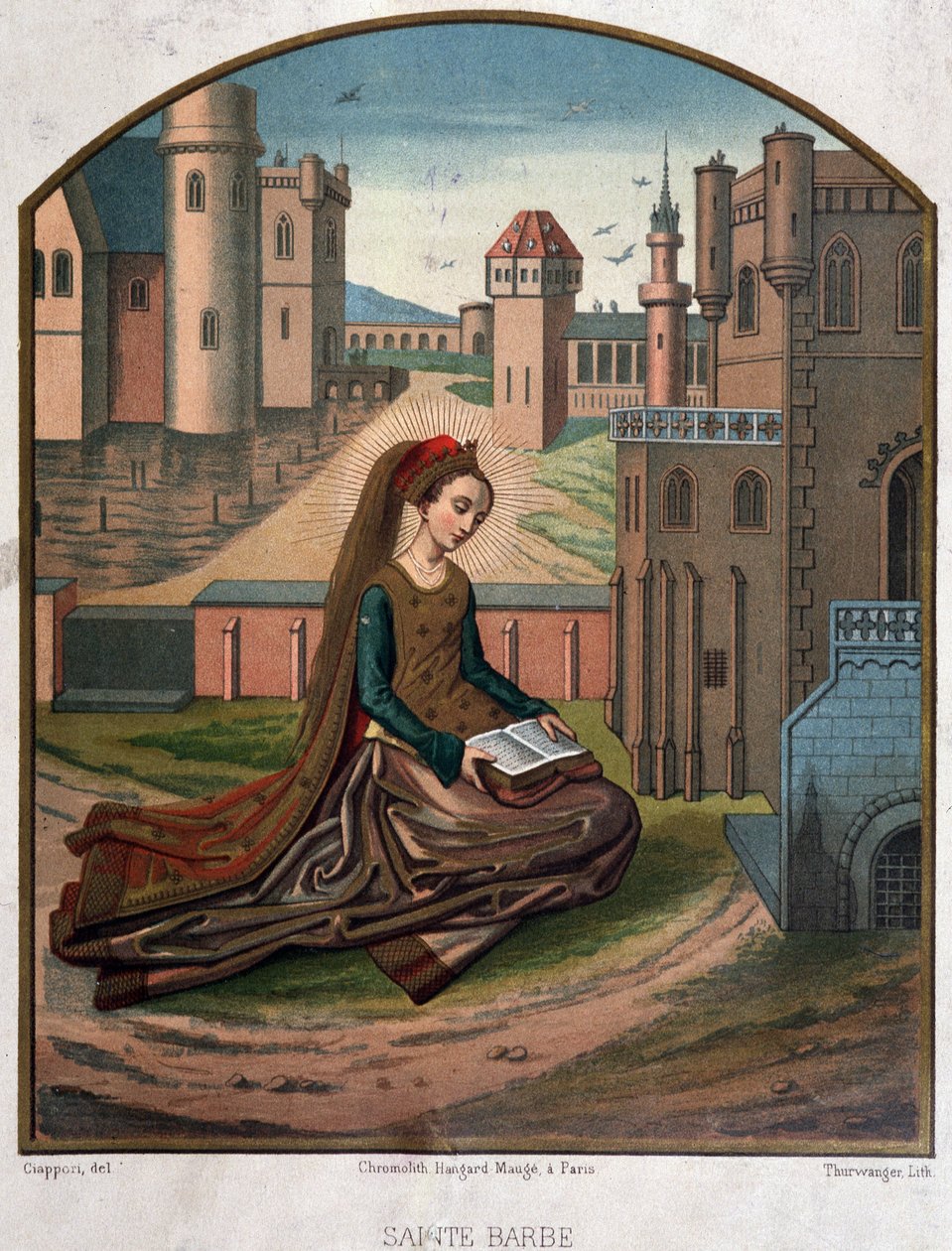 Portrét Saint Beard - z dokumentu z 15. století od Unknown artist