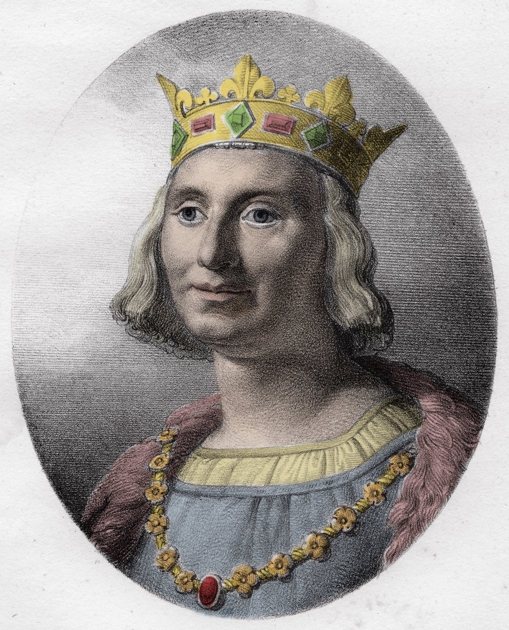 Portrét Saint Louis (Saint-Louis, Louis IX (1214-1270) - Saint Louis IX (1214-70) král Francie - od Unknown artist