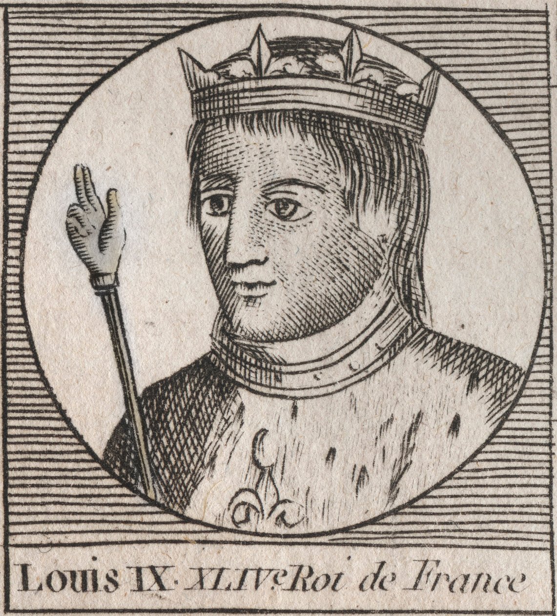 Portrét Saint Louis (Saint-Louis, Louis IX (1214-1270) - Saint Louis IX (1214-70) francouzský král - rytina z „Instruction sur l’Histoire de France““ od Charlese Constanta Le Telliera 1821 od Unknown artist