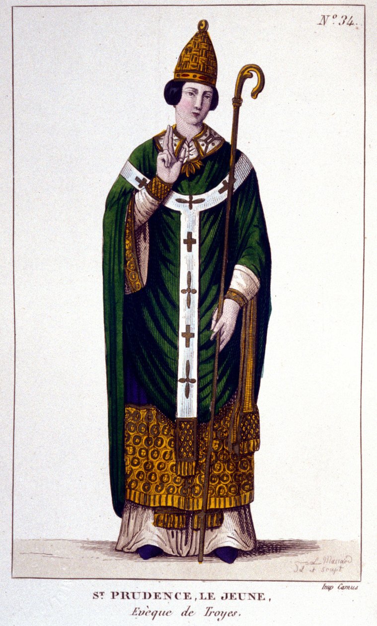 Portrét svaté Prudence od Troyese Eveque de Troyes (9. století). od Unknown artist