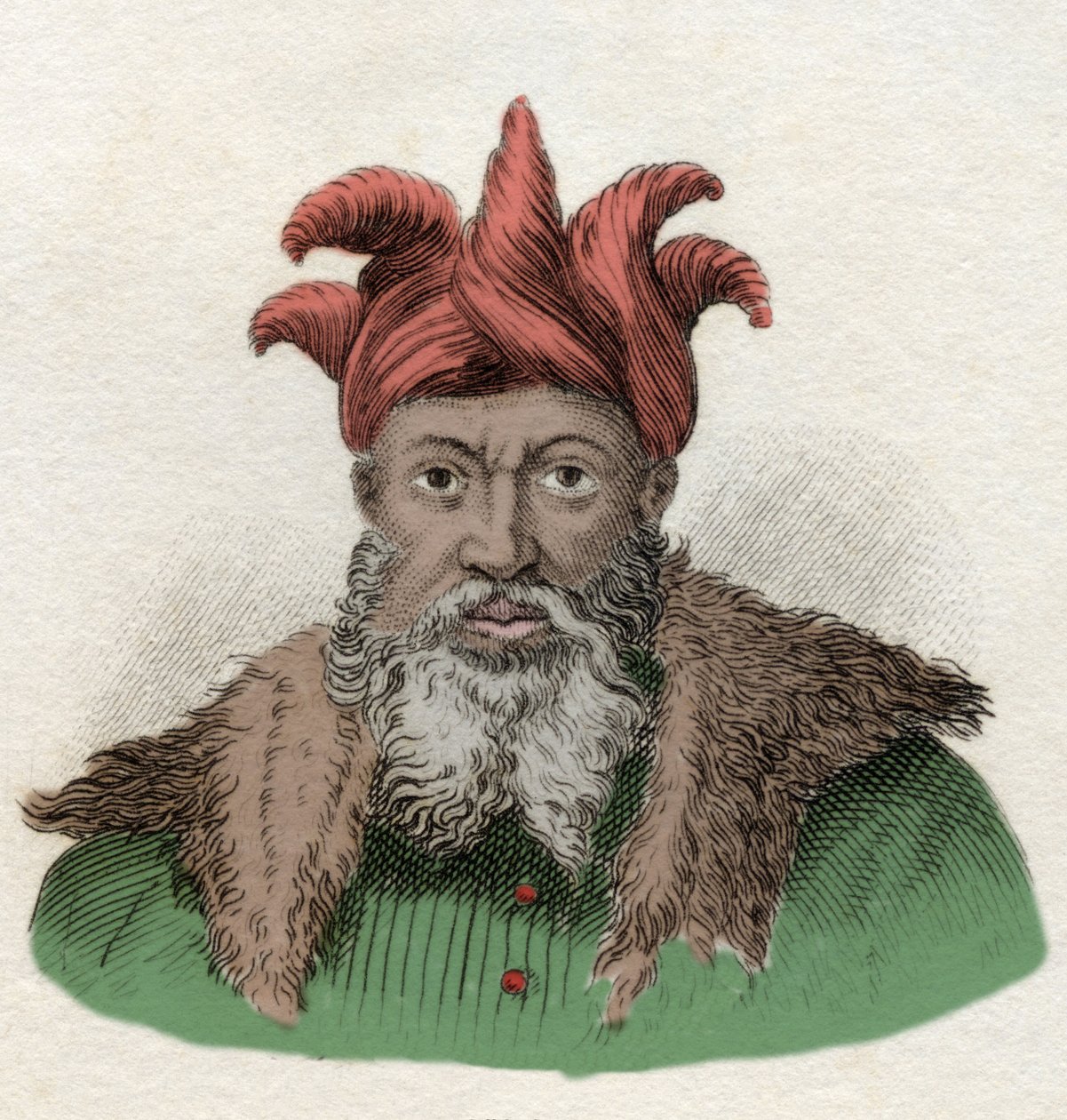 Portrét Saladina (1138-1193) (Salah al Din Yusuf al-Ayyubi (al Ayyubi) vojenský velitel proti křížovým vojskům v Egyptě. Rytina z 19. století. od Unknown artist