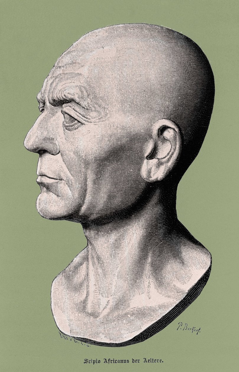 Portrét Scipia afrického, generála a římského státníka (235-183 př.nl). od Unknown artist
