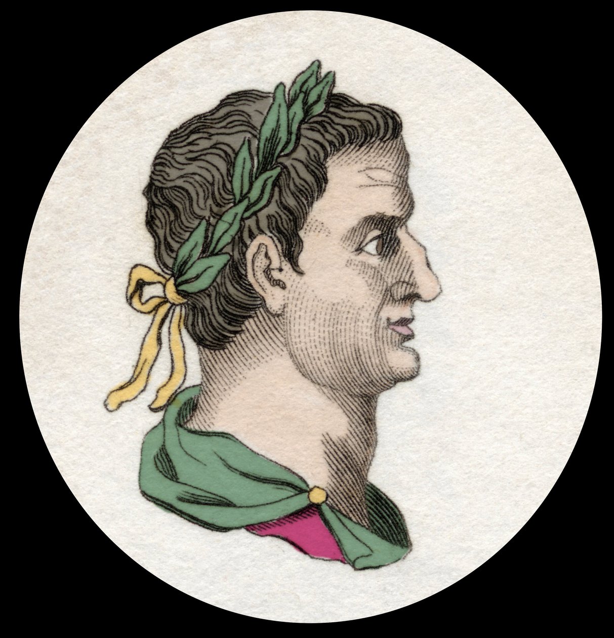 Portrét Servia Sulpicia Galby (3 př. nl-69 n. l.), římského císaře. 19. století rytina od Unknown artist