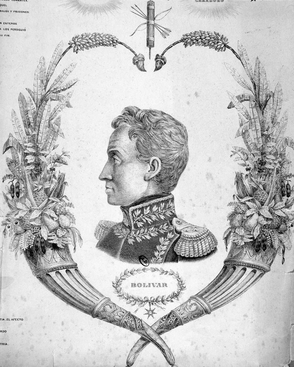 Portrét Simona Bolivara (1783-1830), jihoamerického generála a státníka. od Unknown artist