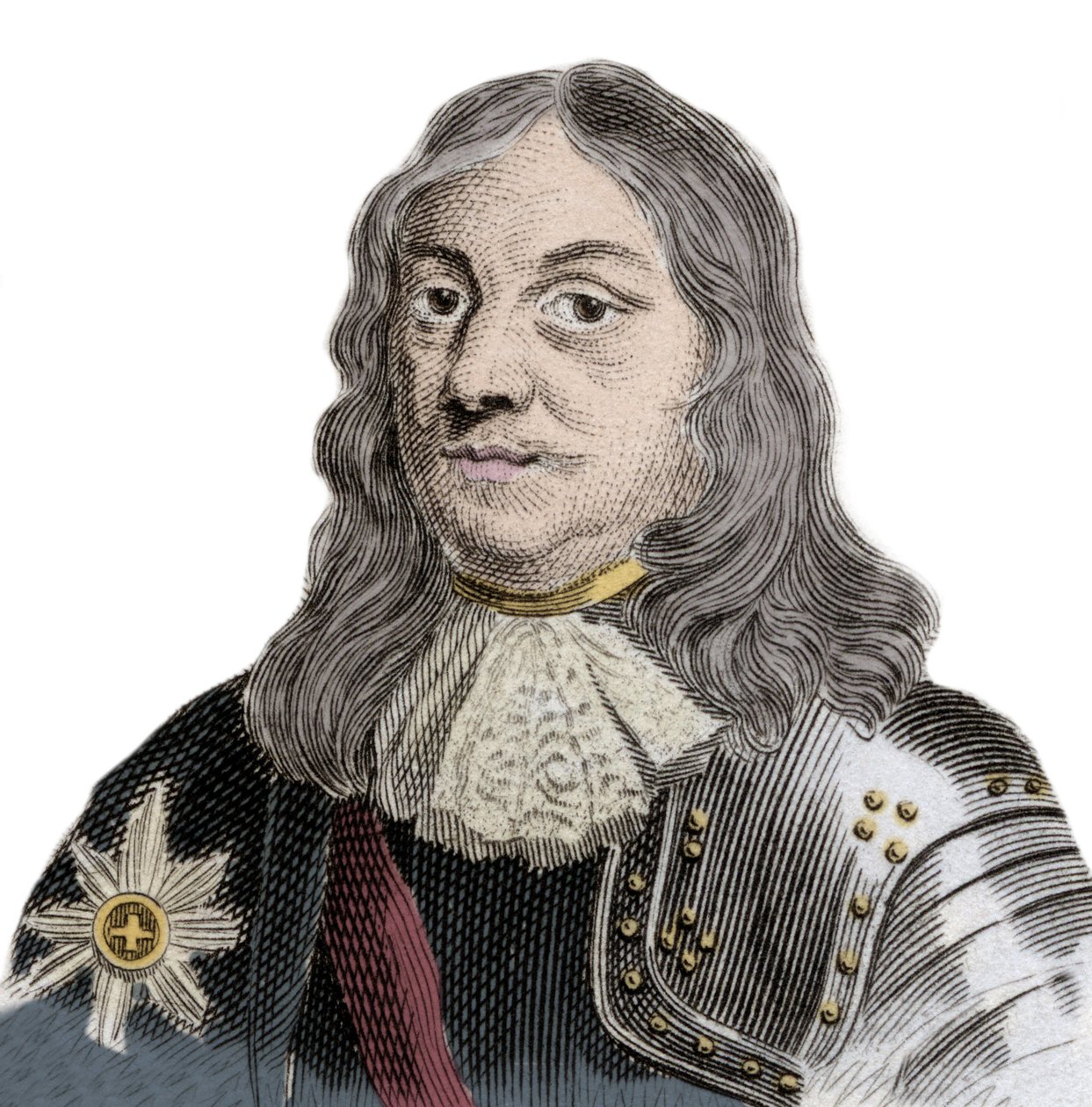 Portrét sira Martinuse Cornelise van Trompa (1629-1691), nizozemského námořního důstojníka a vrchního velitele královské holandské a dánské flotily. Rytina 19. století. od Unknown artist